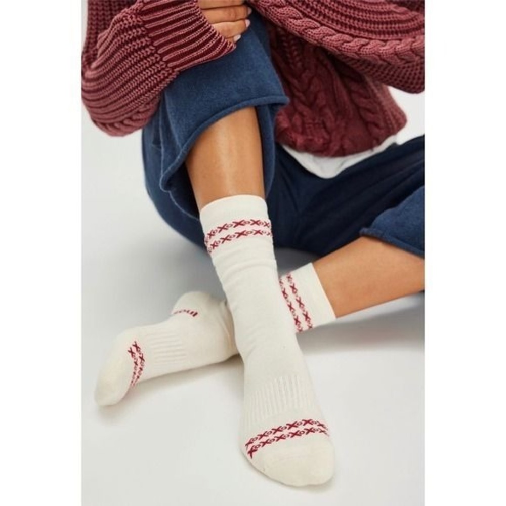 Free People Xoxo Socks White Red Love Hugs Kisses Valentine 106921240 New